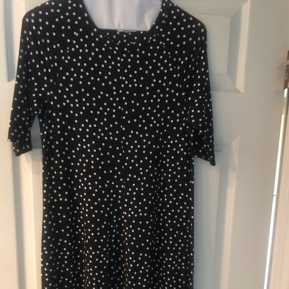 3 DOTS BLACK & WHITE POLKA DOT COTTON DRESS S - Picture 4 of 5